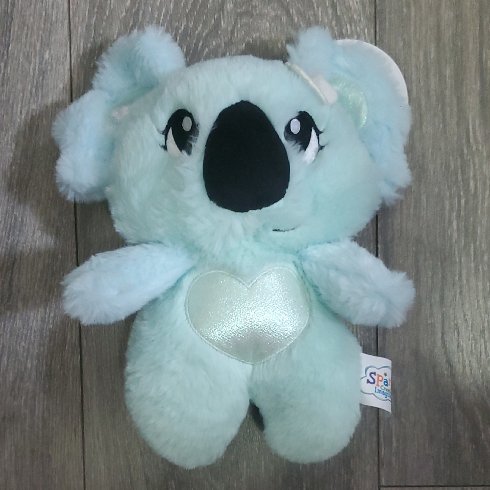 Soft Light Blue Koala Plush Toy with Heart - Kids Toys